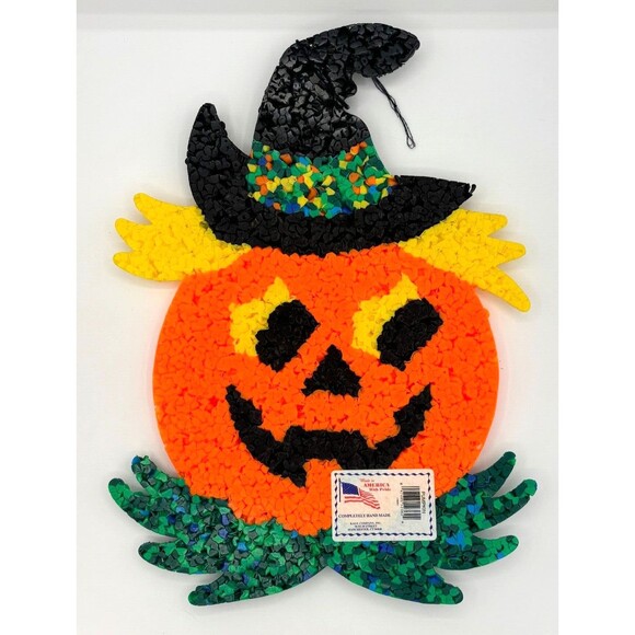 Halloween Popcorn Melt Jack O Lantern Witch Pumpkin Plast Kage USA Made 16" New - Picture 2 of 14